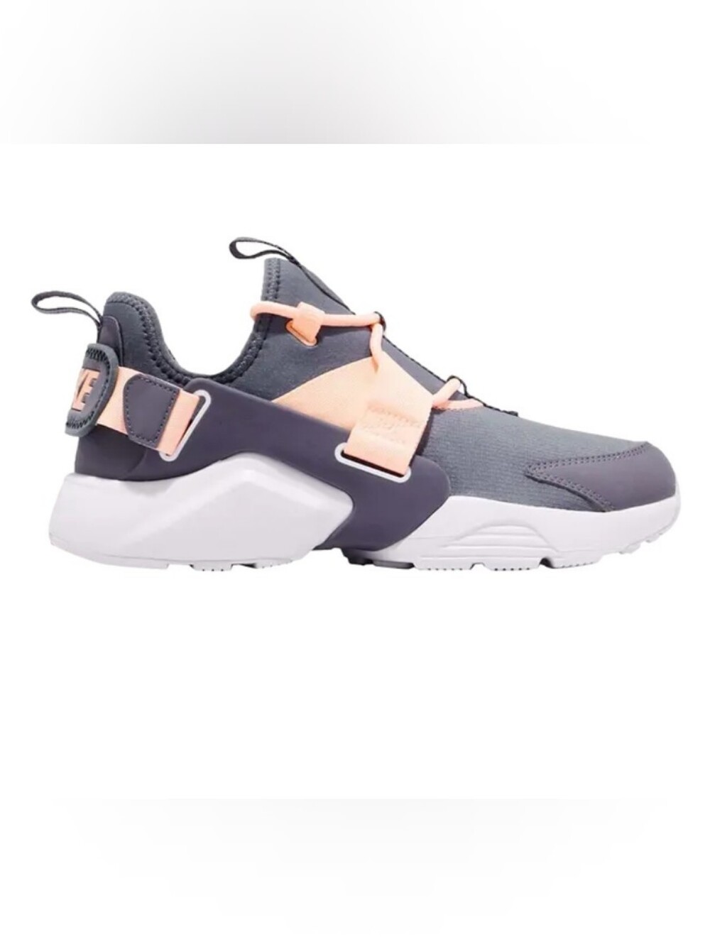 Nike Women's Slip-On Sneakers in Gray and Peach with White Sole